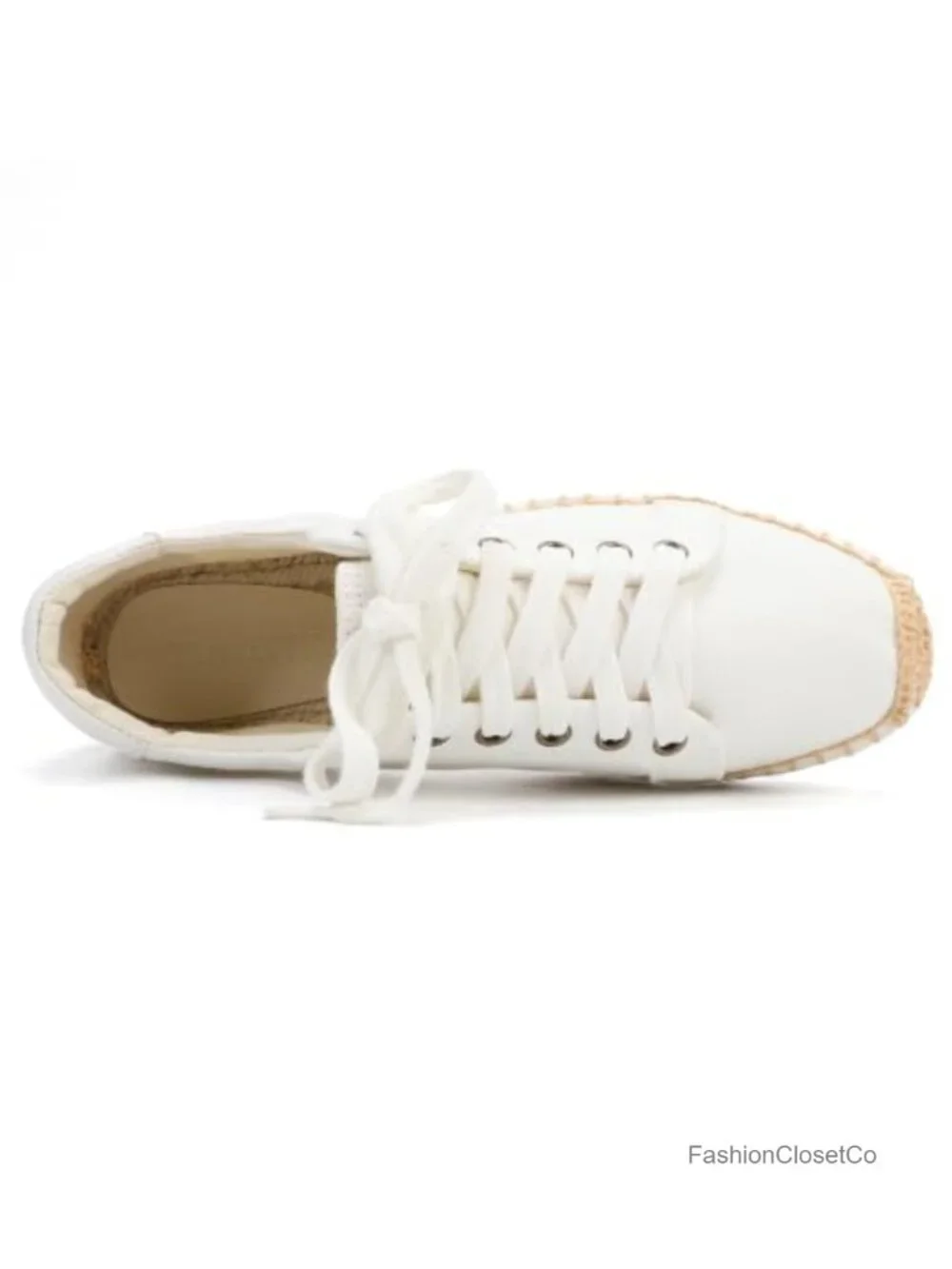 Women's Canvas Espadrilles Lace-Up Flats Jute Platform Sole
